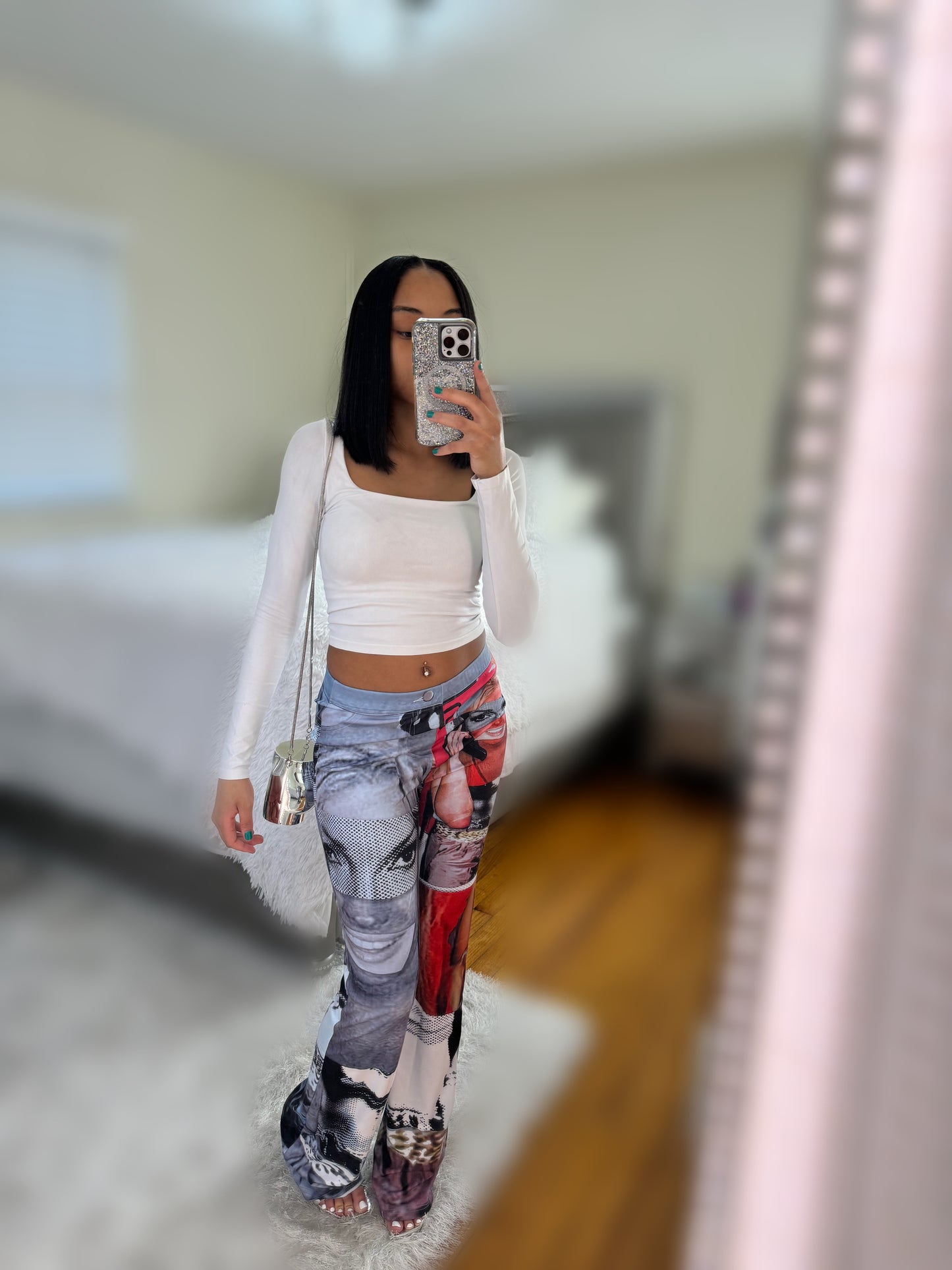 Digital Girl Print Pants